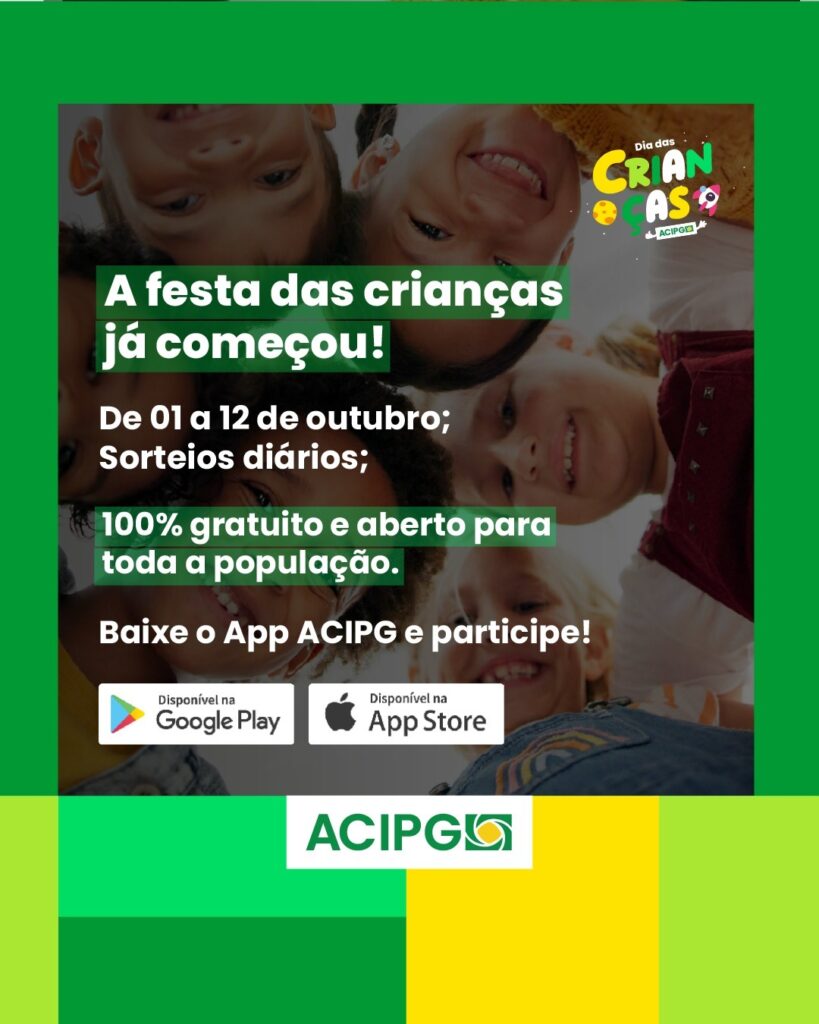 A Associação Comercial, Industrial e Empresarial de Ponta Grossa (ACIPG) inicia, no dia 01 de outubro, uma campanha especial em comemoração ao Dia das Crianças